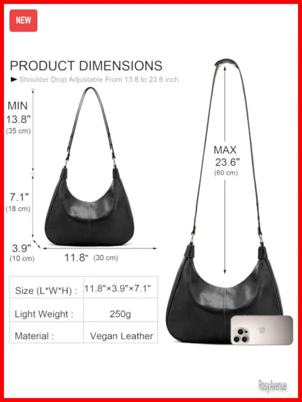 Ultra Soft Foldable Vegan Leather Shoulder Bag Hobo Handbag Crossbody Tote
